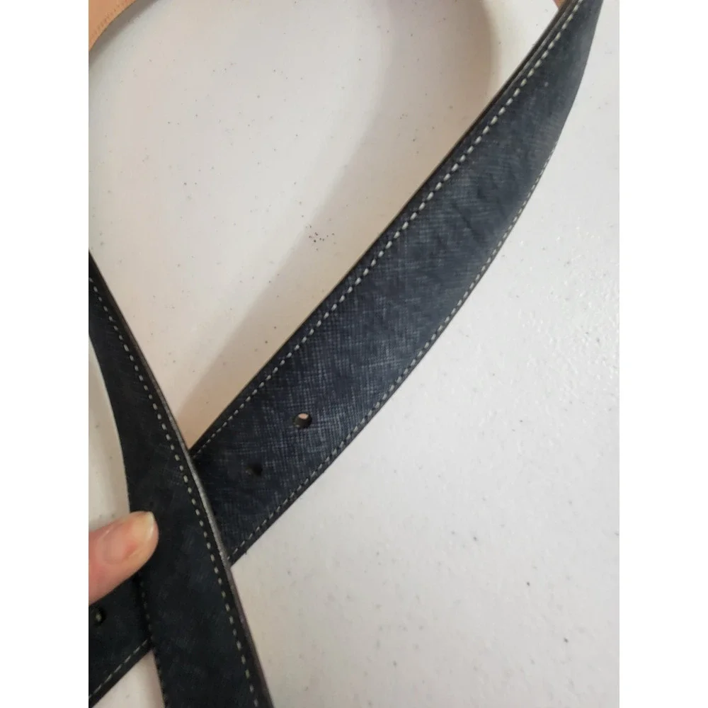 Martin Wingman Belt Men's Size 34 Black Nubuck Saddle Leather Lining Dress‎